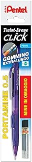 Pentel PD275 Twist Erase Click Mechanical Pencil 0.5 Purple Barrel & Free 0.5mm Lead Tube - 12 Pieces