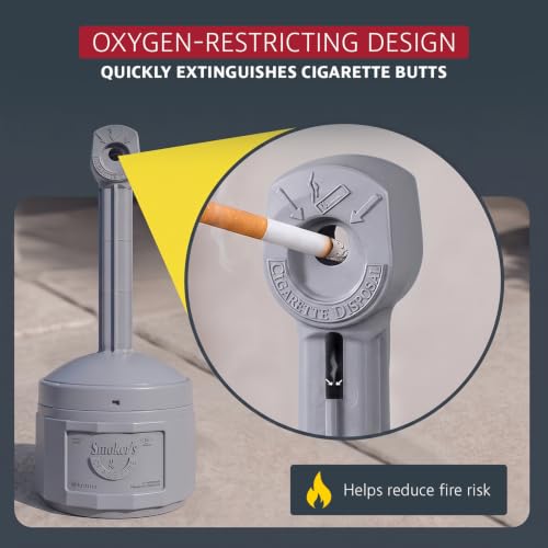 Justrite Grey / 4 Gallon / Cease-Fire Smoking Receptacles