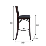 Brown Triena 30-in Pad Back Folding Bar Stool by Furnifact – Plywood, Rubberwood, Pvc, Ca Foam, Rubberwood,MDF, Brown