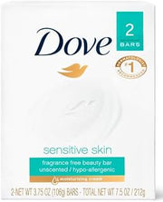 Dove Beauty Bar Soap Sensitive, 24 Bars for Sensitive Skin, 3.75 oz