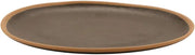 GET P-129-BR Pottery Market Dinner Plates, 11-3/4" L x 9-1/4"W, Brown with Clay Trim, Case of 1 Dozen