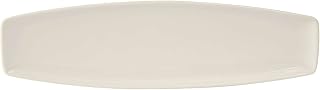 Tuxton China AMU-551 Plate, 14" L x 4" W x 3/4"H, Rectangular, Rolled Edge, Tapered Ends, Microwave and Dishwasher Safe, Oven Proof, Fully Vitrified, Ceramic, Pack of 12