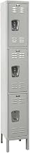 U1258-3A-PL Locker,12"X15"X78",Trpl Tier,Assembled