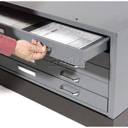 41" W Flat File Cabinet by Global Industrial – 40.75" W x 28.38" D x 16" H, Alloy Steel, Grey, Model 506825GY