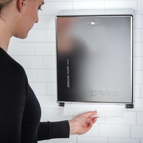Carlisle FoodService Products Chrome / C-Fold/Multifold / 14.8" x 11.4" x 4" Commercial Paper Hand Towel Dispensers