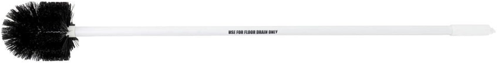 HUBERT Drain Brush with Black Bristles White Plastic 4' Rigid Handle- 6" Dia