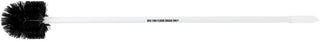 HUBERT Drain Brush with Black Bristles White Plastic 4' Rigid Handle- 6" Dia