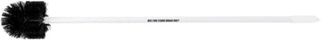 HUBERT Drain Brush with Black Bristles White Plastic 4' Rigid Handle- 6" Dia