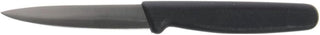 HUBERT Stainless Steel Paring Knife with Black Polypropylene Handle - 3 1/2"L Blade