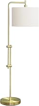 Monarch Specialties 9761 Cream, Contemporary Lighting 63" H Floor Lamp Brass Metal Ivory Shade, 20" L x 14" W x 63.5" H, Gold
