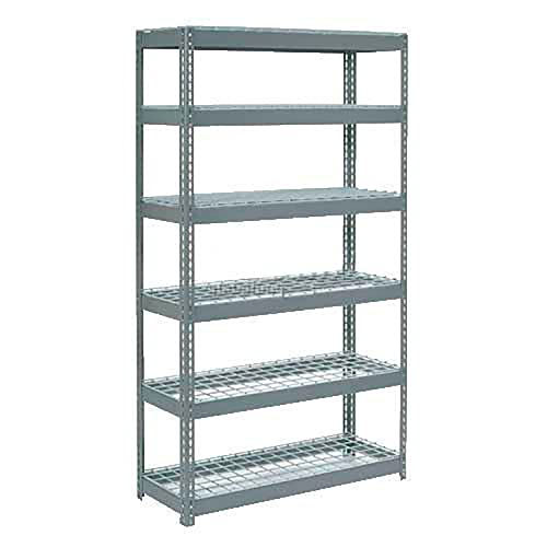 Extra Heavy Duty Shelving 48" W x 18" D x 60" H with 6 Shelves by Global Industrial – Alloy Steel, Grey, Model 717190