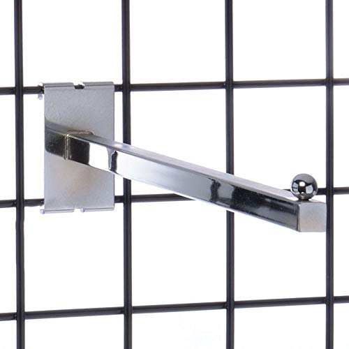 Gridwal Faceout Square Tube 12" Chrome by Retail Resource – Chrome, Model GGW12