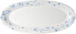 CAC China ATC-99 Seashell Fishia Platter PW 23" Porcelain Oval, Super White, Set of 4