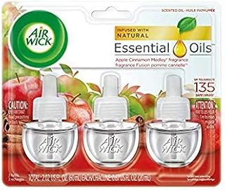 Air Wick Scented Oil Air Freshener, Apple Cinnamon Medley Scent, Triple Refills, 0.67 Ounce (Pack of 6)