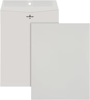 Quality Park Clasp Envelopes, Gummed, Executive Gray, 10x13, 100 per box (38597)