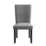 Doxon Light Grey Upholstered Side Chair Set of by Starlight Canyon Home – Flannelette, Solid Wood, Wood Veneer, Engineered Wood, Grey, Pack of 2