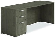 Alera AE1NZK-UF2472S TOM 72 in. x 24 in. x 29 in. Seville Series Credenza with Left Pedestal - Walnut
