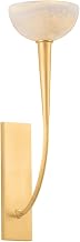 Hudson Valley Lighting Maywood 1-Light Wall Sconce | Vintage Gold Leaf with Natural Onyx Shade | Sculptural Modern Organic Wall Light Fixture | 9020-VGL