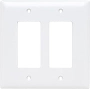 Pass & Seymour Wall Plate, 2 Gang, Jumbo | Unbreakable Nylon | For Decorator/GFCI | White | Pack of 10