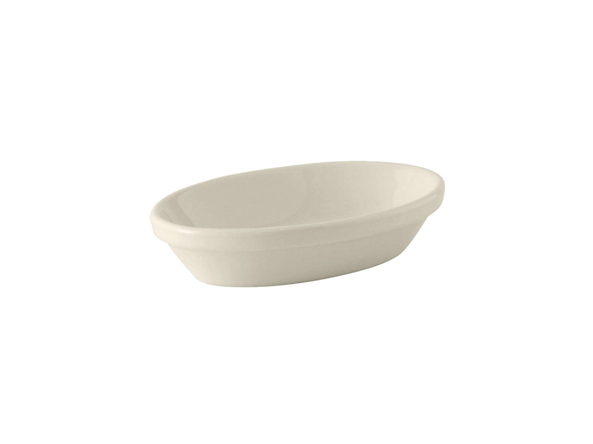 Vitrified China Oval Baker by Tuxton – 8 oz, 8 ounces, Vitrified China, Eggshell, Pack of 12
