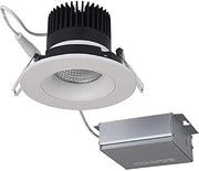 Satco S11624 12 watt LED Direct Wire Downlight; Gimbaled; 3.5 inch; 3000K; 120 Volt; Dimmable; Round; Remote Driver; White 12-Pack