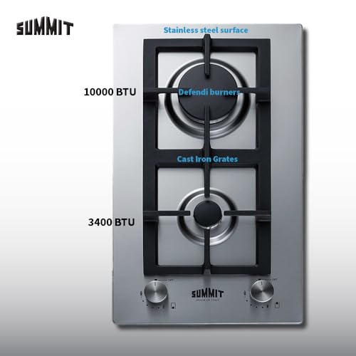 Summit Appliance Stainless Steel / 12 inches / Natural Gas Cooktops