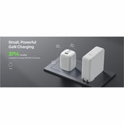 100W GaN 3-Port USB Wall Charger - 1xUSB-A by Belkin – 1.7" x 1.7", White, Model WCH016dqWH