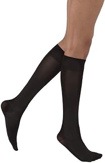 JOBST Opaque Knee High 15-20 mmHg Compression Stockings, Closed Toe, Medium Petite, Classic Black