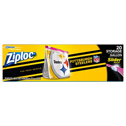 Ziploc Pittsburgh Steelers / 20 Count (Pack of 1) / 1.0 gallons Food Storage Bags