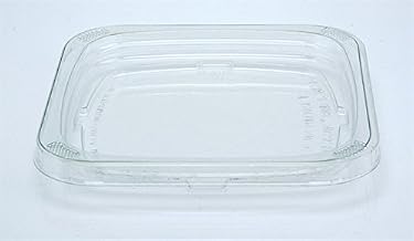Pactiv Recessed PET Square Container Lid Fits 12, 16, 24, 32 oz. Square Deli Container, Clear | 960/Case