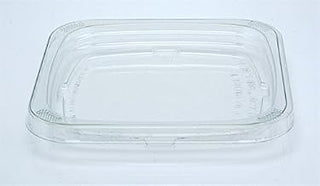 Pactiv Recessed PET Square Container Lid Fits 12, 16, 24, 32 oz. Square Deli Container, Clear | 960/Case