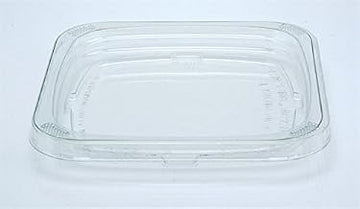 Pactiv Recessed PET Square Container Lid Fits 12, 16, 24, 32 oz. Square Deli Container, Clear | 960/Case
