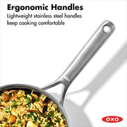OXO 3.57QT Chef's Pan with Lid / 3.6 Quarts / Silver Chef's Pans