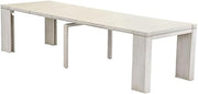 Furnifact Solid Wood Extendable Dining Table with Removable Leaf, Rectangular Expandable Kitchen Table for Dining Room or Dinning Room, Antique White Finish