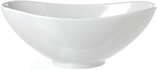 Elite Global Solutions M138OV-NW Modernist Collection Oval White Melamine Bowls 13"L x 8"W x 4.5"H