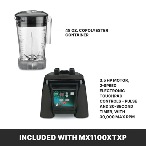 Waring 48 Ounce Copolyester Jar / Black / MX1100XTXP - Copolyester 48 Ounce Container Countertop Blenders
