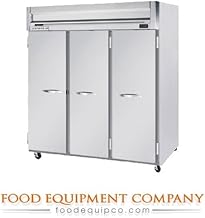Beverage-Air HRP3-1S Horizon Series Three Sections Solid Door Reach-In Refrigerator 74 cu.ft. capacity Stainless Steel Front and Sides Aluminum