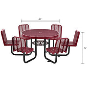 Global Industrial Red / 46" Dia. x 29"H / Industrial Picnic Tables