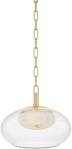 Hudson Valley Lighting 9014-AGB Moore - 1 Light Pendant - 10 Inches Tall and 12 Inches Wide - Aged Brass