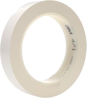3M Vinyl Tape 471, White, 1/2 in X 300 YD, (00021200741203) (96/Each)