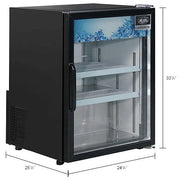 Global Industrial Countertop Merchandising Refrigerator by Nexel – 4.9 cubic_feet, Steel, Black, Model G138BMF-HC