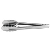 Stainless Steel Scalloped Hinged Tong - 9 1/2"L by HUBERT – medium, Stainless Steel, Silver, Model UT09H