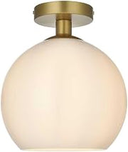 Baxter 10" Flush Mount Frosted White Shade in Satin Gold