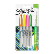 Sharpie Assorted Neon Colours / 1 Count (Pack of 4) / Without Bundle Permanent Markers