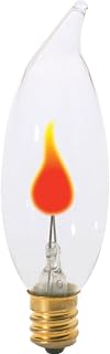 Satco S3756 120V 1/Card Candelabra Base 2-3-Watt Flicker Bulb, Clear