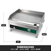 Waring 24 Inch |Model WGR240X / 25.5x28.75x14.125 / Stainless Steel Electric Griddles