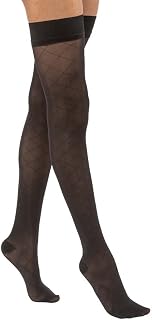 JOBST UltraSheer Diamond Pattern Compression Stockings, 20-30 mmHg, Thigh High, Silicone Dot Band, Closed Toe - Choose Your Size & Color