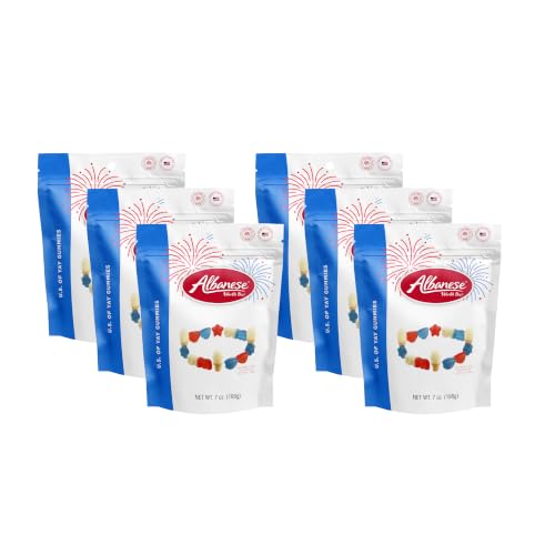 Albanese U.S. of YAY / 7 Ounce (Pack of 6) / Red, White, Blue Gummy Candy