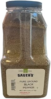 Sauer's Ground Black Pepper | Fine Grind | 5 Pound Canister | Foodservice | Pepper | Fine Grind | 5 Pound Canister | Foodservice