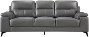 Starlight Canyon Home Leather-Upholstered Sofa with Track Arms, Leather Couch for Living Room and Genuine Leather Sofas, Dark Gray